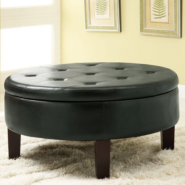 Patterned Round Ottoman Coaster Furniture FurniturePick
