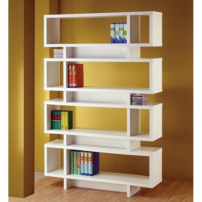 White Four Tier Bookcase by Coaster Furniture FurniturePick