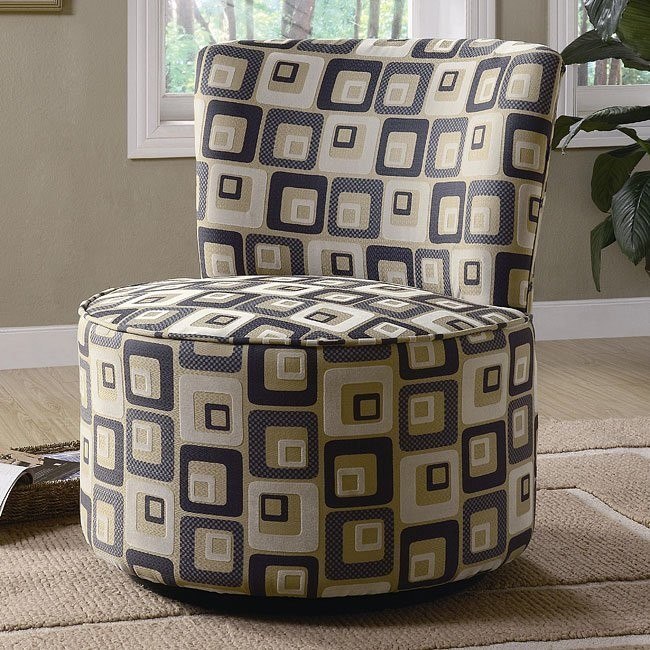 Round Swivel Accent Chair (Square) by Coaster Furniture