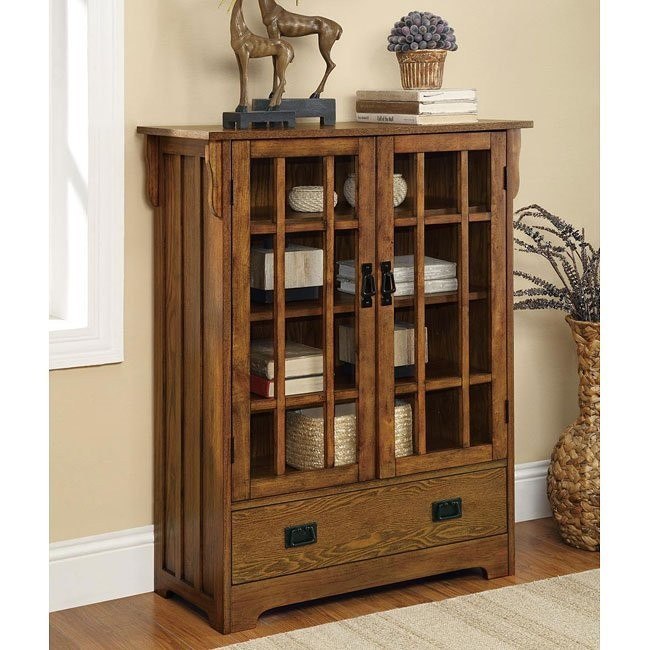 Brown Oak Curio Coaster Furniture FurniturePick