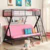 Zazie Twin over Full Futon Bunk Bed w/ Bookshelf