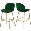 Paris Counter Height Stool (Green/ Gold) (Set of 2)