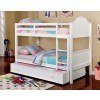 Denise Twin over Twin Bunk Bed w/ Trundle (White)