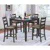 Gloria 5-Piece Counter Height Dining Set (Gray)