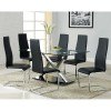 Modern Chrome Dining Room Set w/ Black Chairs