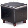 Faux Leather Ottoman (Black)