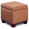 Soft Microfiber Lift-Top Ottoman (Brown)
