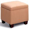 Soft Microfiber Lift-Top Ottoman (Tan)