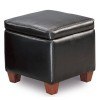 Faux Leather Lift-Top Ottoman (Black)