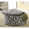 Zebra Pattern Storage Ottoman
