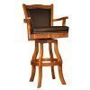 Burnished Oak Leather Barstool