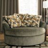 Kirkwood - Charcoal Oversized Swivel Accent Chair