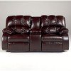 Knockout DuraBlend - Redwood Double Reclining Loveseat w/ Console