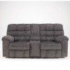 Acieona Slate Reclining Loveseat w/ Console