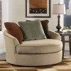 Laken Mocha Oversized Swivel Accent Chair