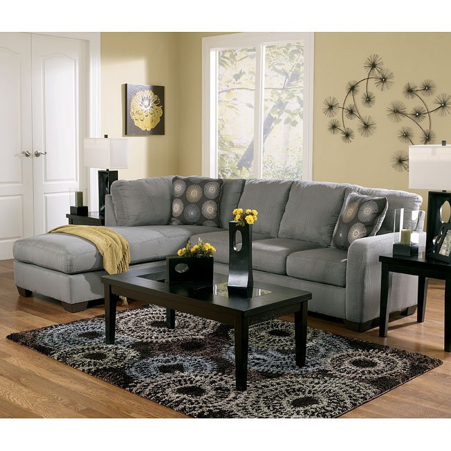 Zella - Charcoal Sectional Living Room Set by Signature ...